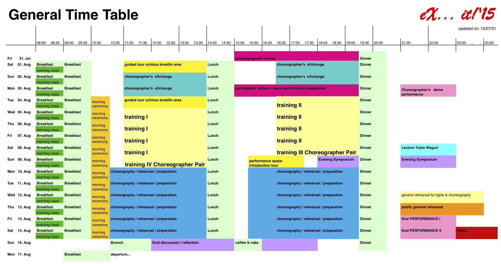 general time table